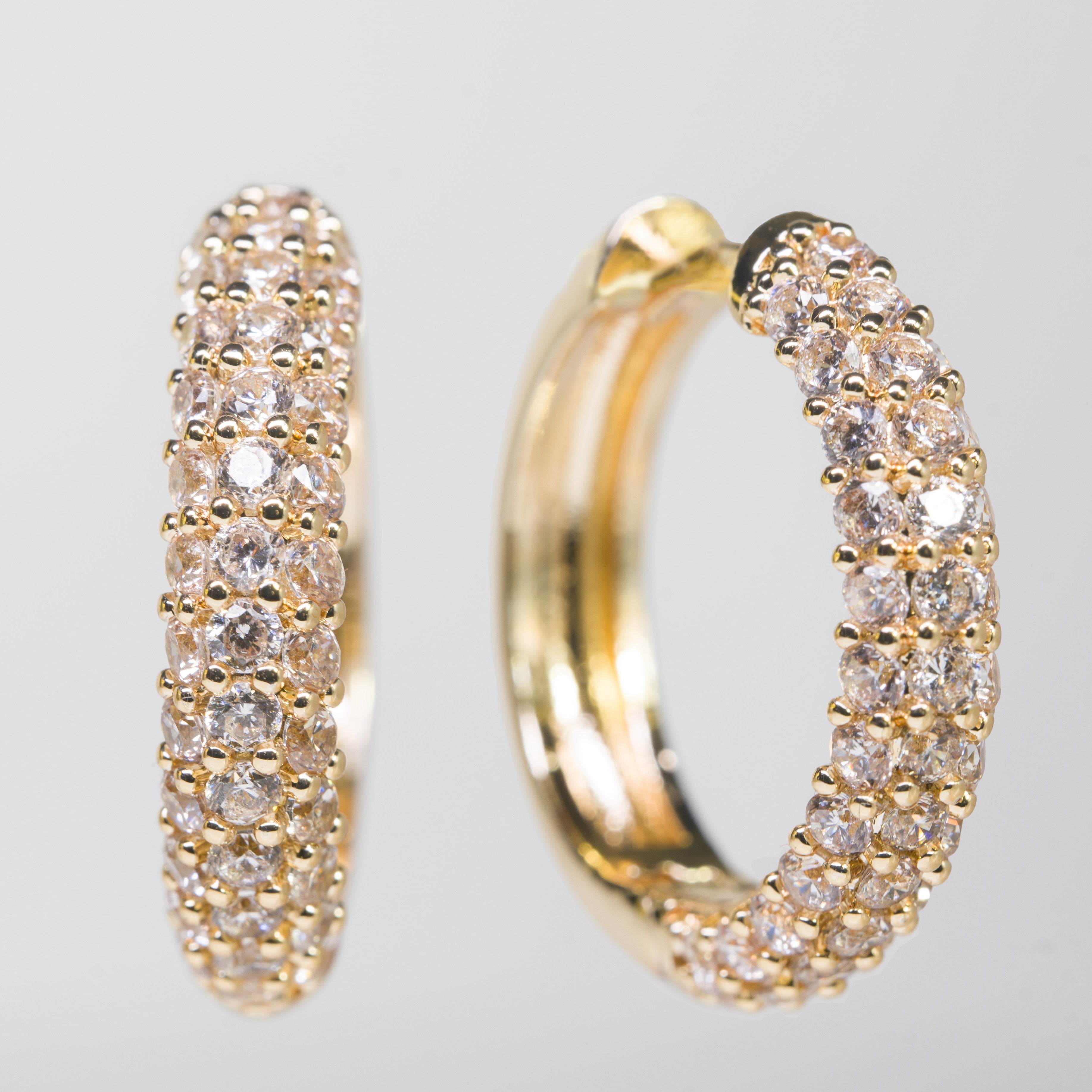 Gold Diamond Hoop Earrings