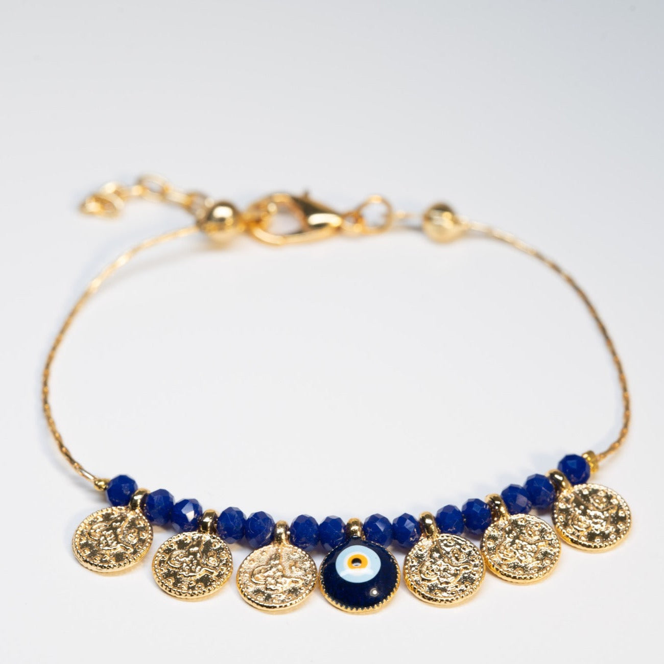 Gold Coin Charm Evil Eye Bracelet Canada US Navy