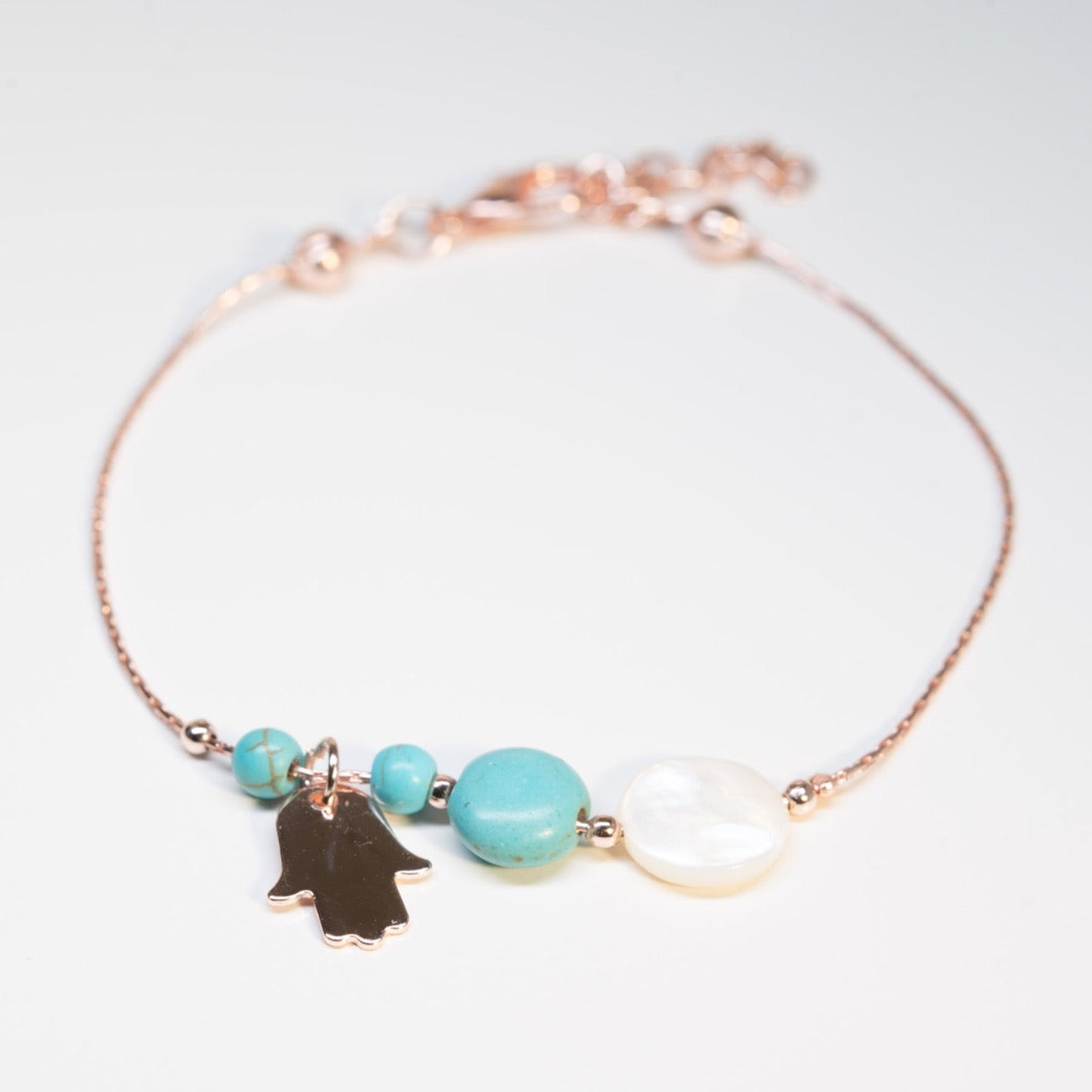 Rose Gold Charm Bracelet Canada US Hamsa