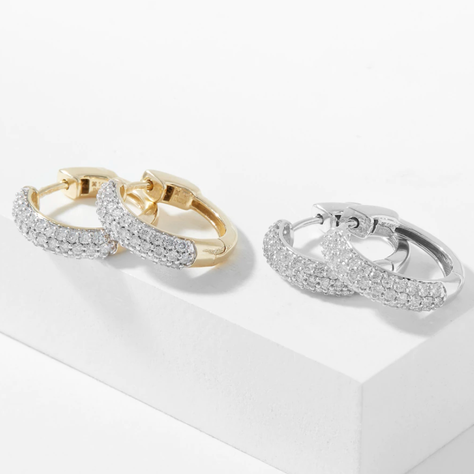 Gold Diamond Hoop Earrings